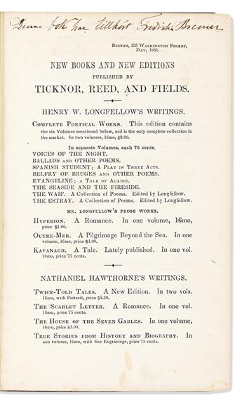 Female Provenance: Fredrika Bremer (1801-1865) Her Annotated Copy of Nathaniel Hawthornes The House of the Seven Gables.